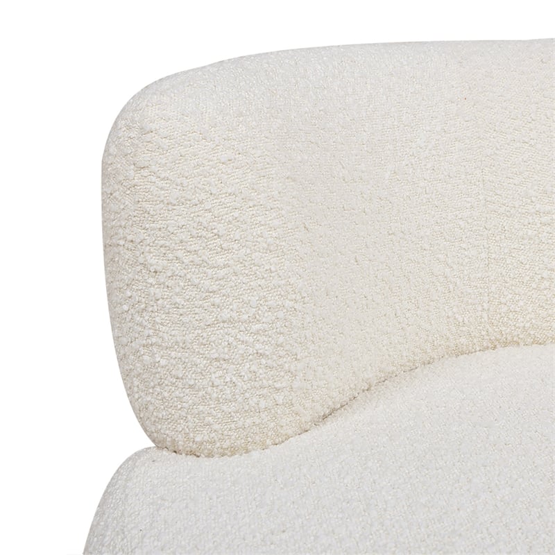 Pemberly Row 360 Swivel Barrel Back Accent Chair Ivory White Boucle