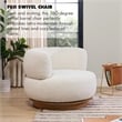 Pemberly Row 360 Swivel Barrel Back Accent Chair Ivory White Boucle