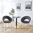 Pemberly Row Modern / Contemporary Velvet 2-PC Accent Chair in Gray