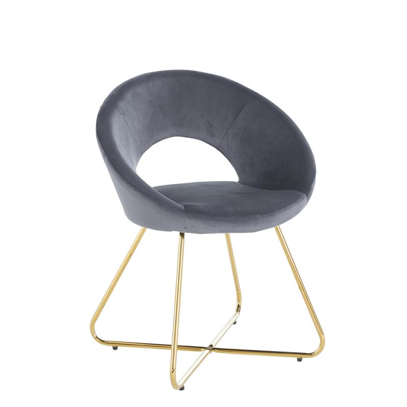 Pemberly Row Modern / Contemporary Velvet 2-PC Accent Chair in Gray