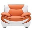 Pemberly Row Orange and White Color With With Faux Leather Chair