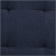 Pemberly Row Contemporary Fabric Armless Corner Accent Chair in Navy Blue/Cream