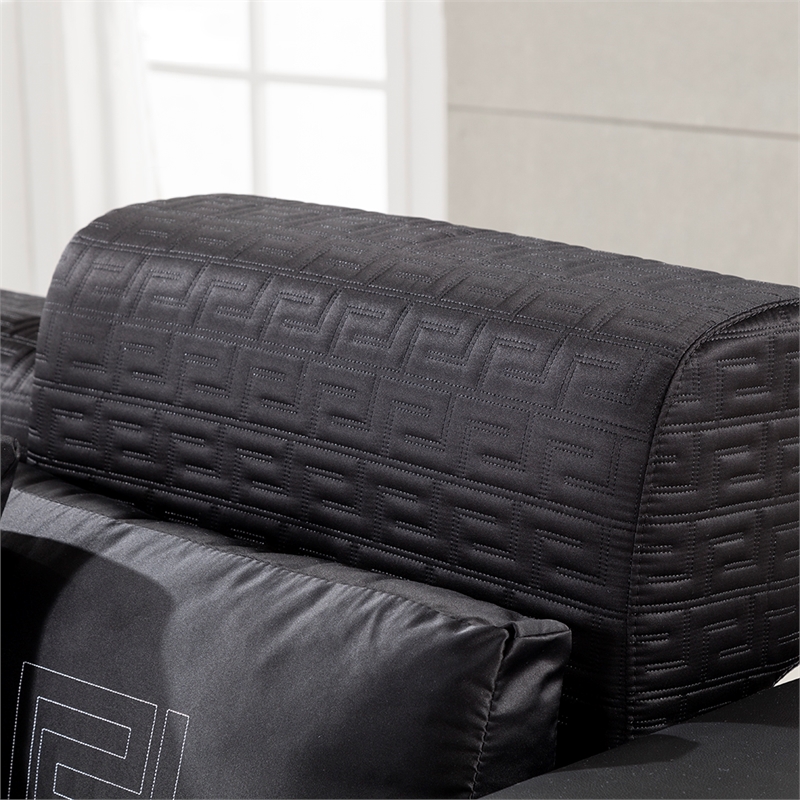 Pemberly Row Black Finish With Faux Leather and Fabric Chair