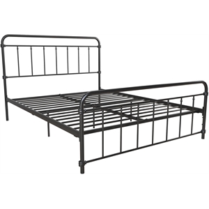 Pemberly Row Modern / Contemporary Metal Black Finish Bed in Full