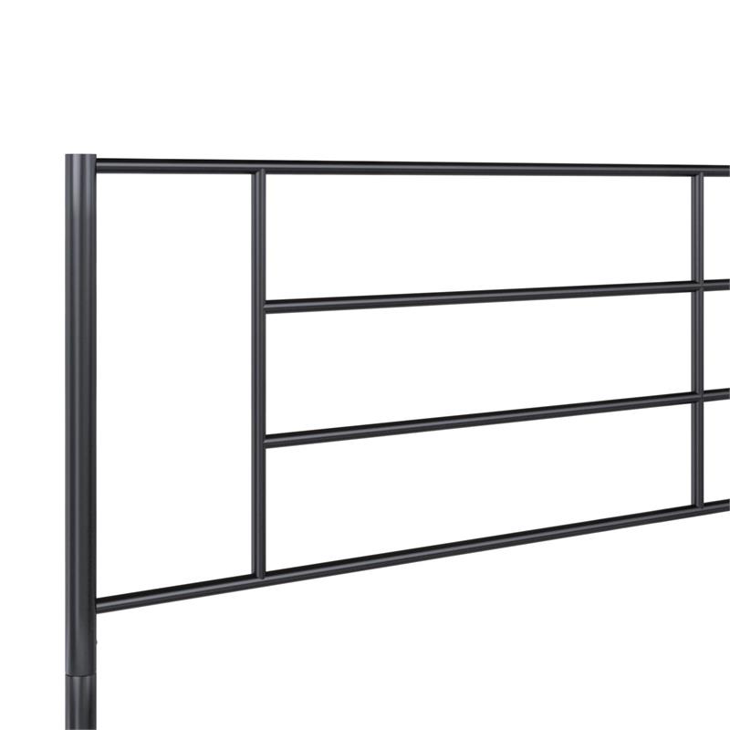 Pemberly Row Modern / Contemporary Metal Bed Black Finish in King