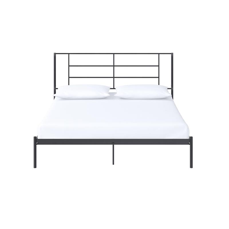 Pemberly Row Modern / Contemporary Metal Bed Black Finish in King