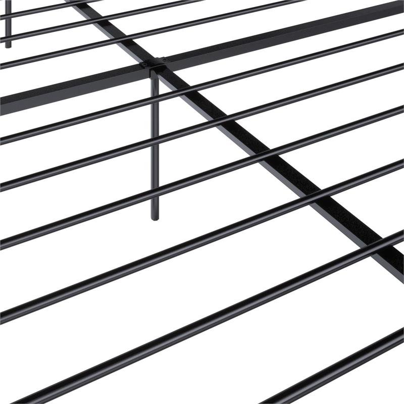 Pemberly Row Modern / Contemporary Metal Bed Black Finish in King