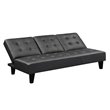 Pemberly Row Modern / Contemporary CupHolder Futon in Black Finish