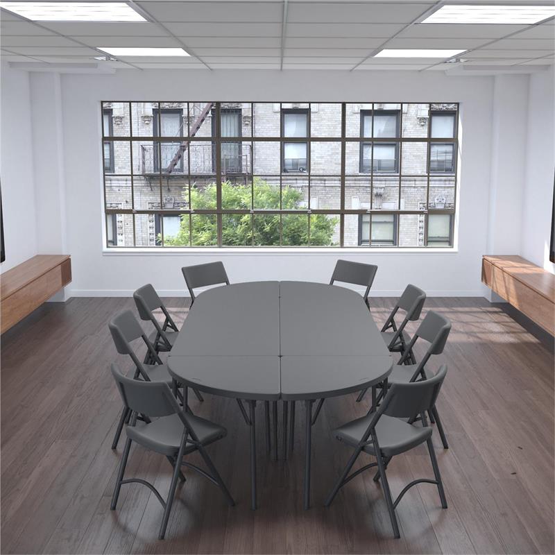 Pemberly Row Modern / Contemporary Folding Table in Gray 2-Pack