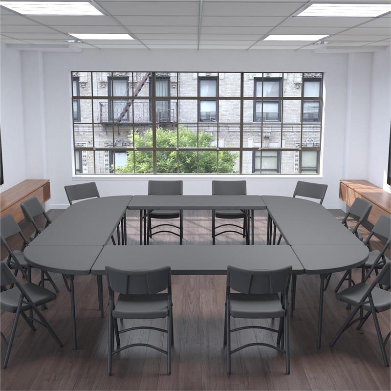 Pemberly Row Modern / Contemporary Folding Table in Gray 2-Pack