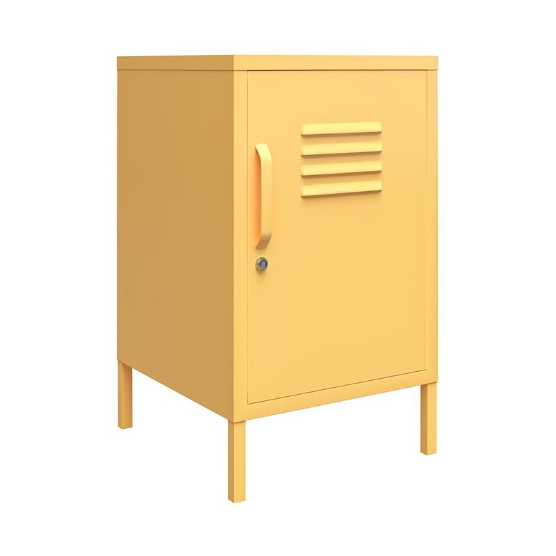Pemberly Row Modern / Contemporary Metal Locker End Table in Yellow