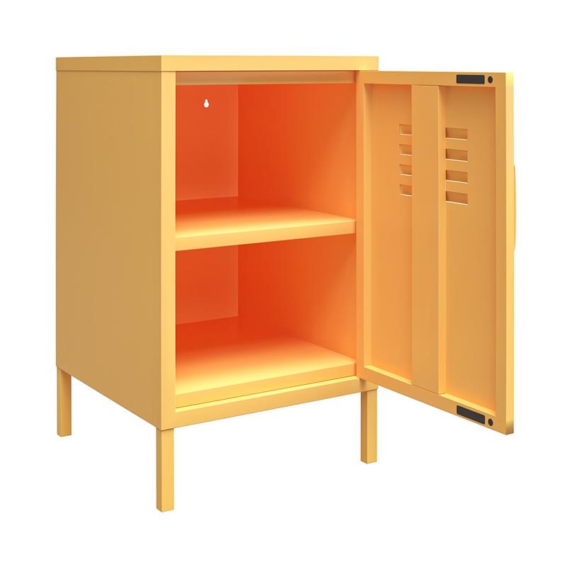 Pemberly Row Modern / Contemporary Metal Locker End Table in Yellow