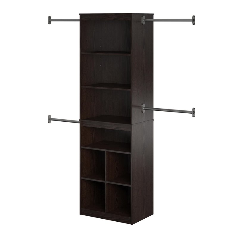 Pemberly Row Modern Closet Storage System in Espresso Finish