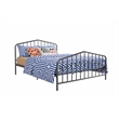Pemberly Row Modern Queen Adjustable Metal Bed in Gray Finish