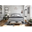 Pemberly Row Modern Queen Adjustable Metal Bed in Gray Finish