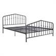 Pemberly Row Modern Queen Adjustable Metal Bed in Gray Finish