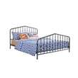 Pemberly Row Modern Queen Adjustable Metal Bed in Gray Finish