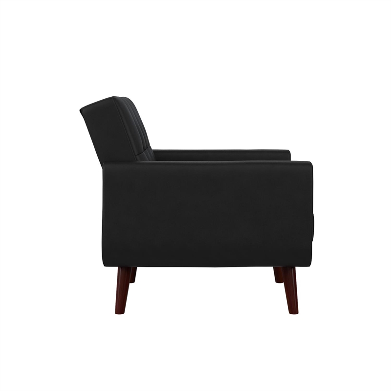 Pemberly Row Modern Modern Chair in Black Faux Leather Finish