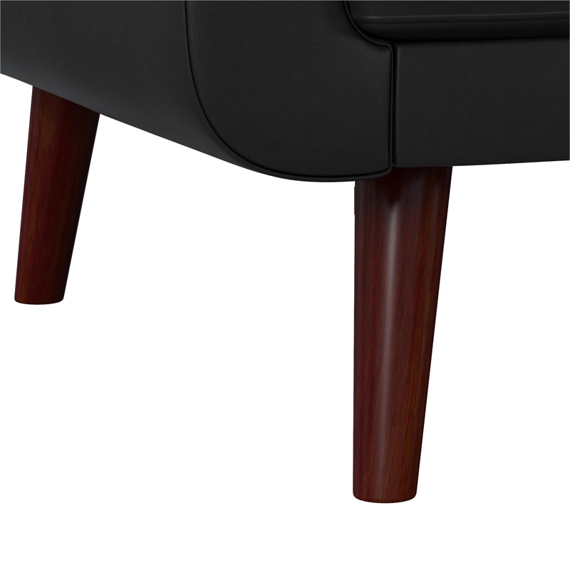 Pemberly Row Modern Modern Chair in Black Faux Leather Finish