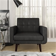 Pemberly Row Modern Modern Chair in Black Faux Leather Finish