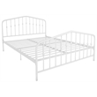Pemberly Row Modern Queen Adjustable Metal Bed in White Finish
