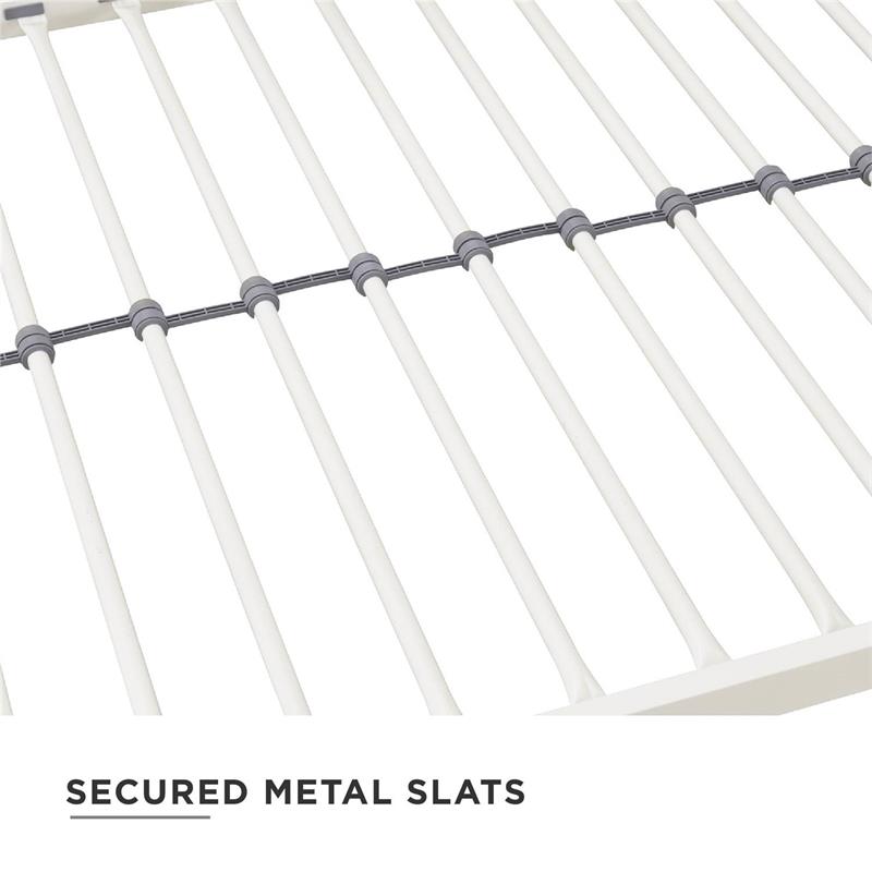 Pemberly Row Modern Twin Daybed with Trundle in White Metal Finish