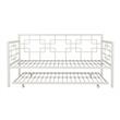 Pemberly Row Modern Twin Daybed with Trundle in White Metal Finish