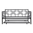 Pemberly Row Modern Twin Daybed with Trundle in Black Metal Finish