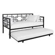 Pemberly Row Modern Twin Daybed with Trundle in Black Metal Finish