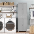Pemberly Row Modern Storage Cabinet with Drawer in Dove Gray