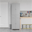 Pemberly Row Modern Storage Cabinet with Drawer in Dove Gray