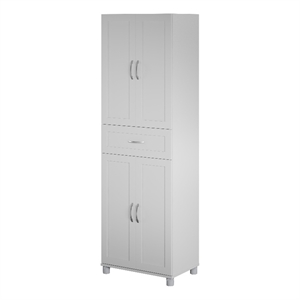 Pemberly Row Modern Storage Cabinet with Drawer in Dove Gray