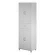 Pemberly Row Modern Storage Cabinet with Drawer in Dove Gray