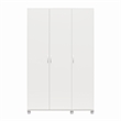 Pemberly Row Modern 3 Door Wardrobe with Clothing Rod in White