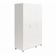 Pemberly Row Modern 3 Door Wardrobe with Clothing Rod in White