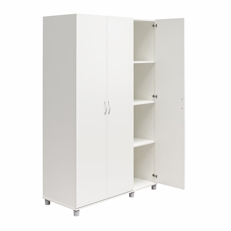 Pemberly Row Modern 3 Door Wardrobe with Clothing Rod in White