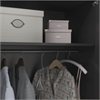 Pemberly Row Modern 3 Door Wardrobe with Clothing Rod in Black