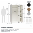 Pemberly Row Modern 3 Door Wardrobe with Clothing Rod in Black