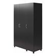 Pemberly Row Modern 3 Door Wardrobe with Clothing Rod in Black