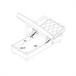Pemberly Row Modern Reversible Sectional/Futon in Ivory Velvet