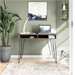 Pemberly Row Modern Computer Desk with Storage in Weathered Oak