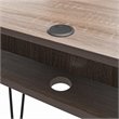 Pemberly Row Modern Computer Desk with Storage in Weathered Oak