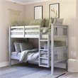 Pemberly Row Modern Twin Over Twin Wood Bunk Bed for Kids in Gray