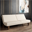 Pemberly Row Upholstered Convertible Sofa in Tan Mircrofiber