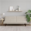 Pemberly Row Upholstered Convertible Sofa in Tan Mircrofiber