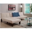 Pemberly Row Upholstered Convertible Sofa in Tan Mircrofiber