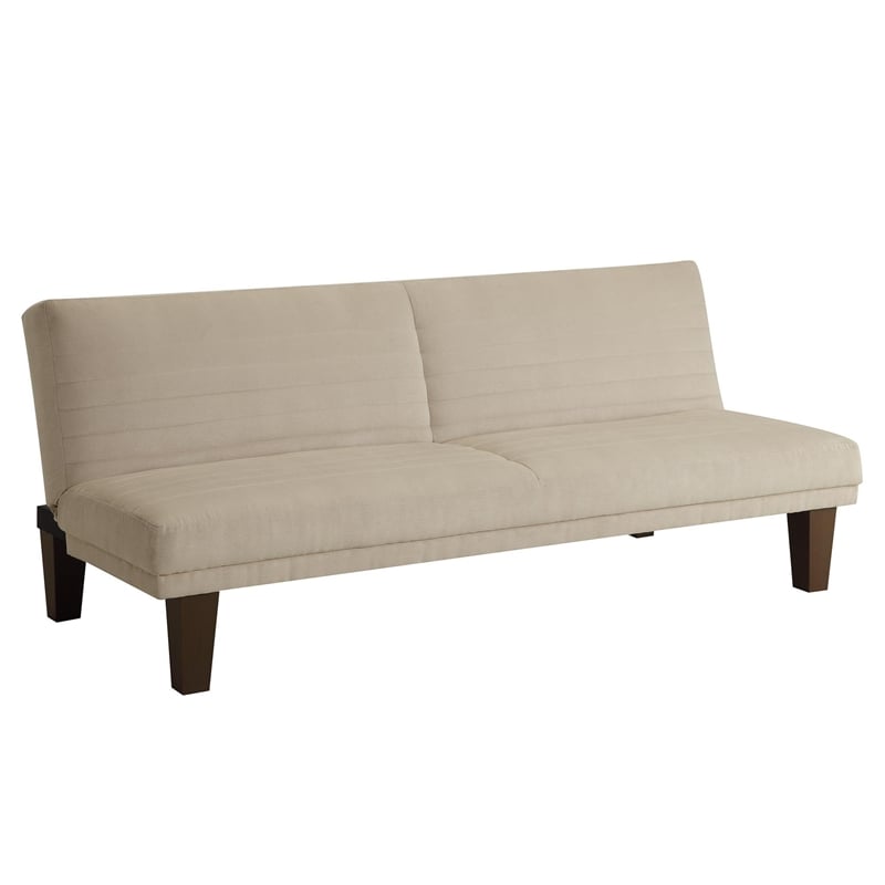Pemberly Row Upholstered Convertible Sofa in Tan Mircrofiber