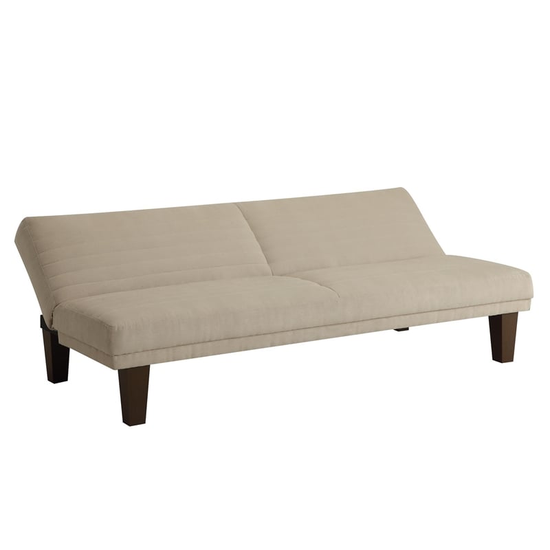 Pemberly Row Upholstered Convertible Sofa in Tan Mircrofiber