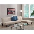 Pemberly Row Upholstered Convertible Sofa in Tan Mircrofiber