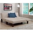 Pemberly Row Upholstered Convertible Sofa in Tan Mircrofiber